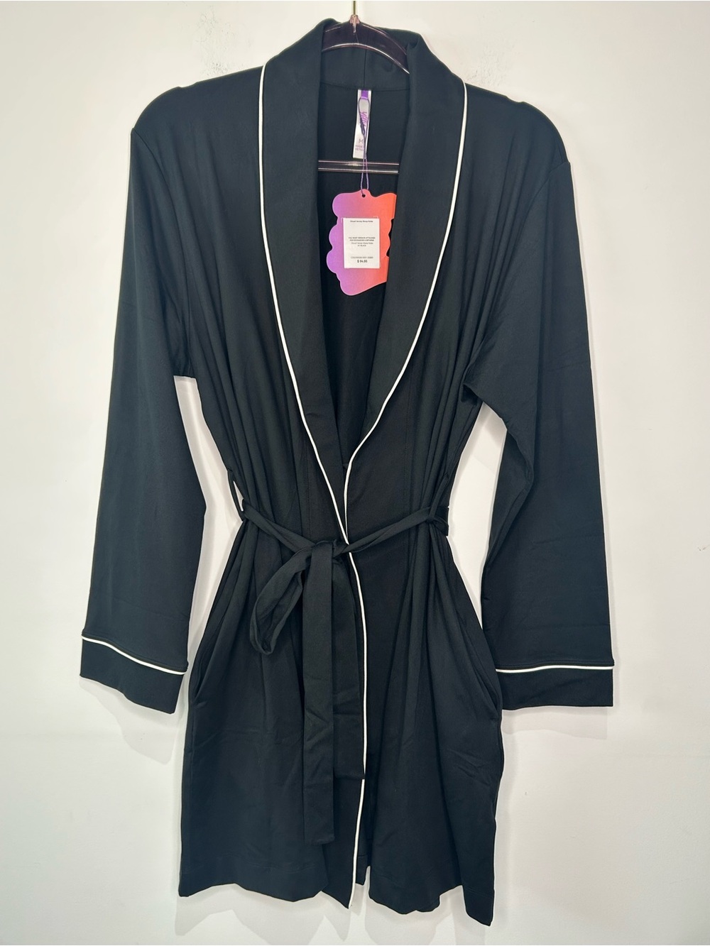 YITTY Cloud Jersey Sleep Robe by Fabletics, in Black, size Medium NWT